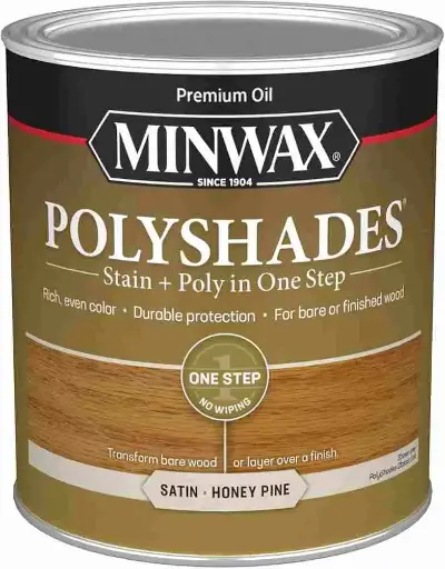 [027426613102] MINWAX POLYSHADES 61310444 WOOD STAIN AND POLYURETHANE HONEY PINE QUART - 61310444