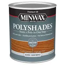 [027426614307] MINWAX POLYSHADES 61430444 WOOD STAIN + POLY IN ONE STEP 430 GLOSS OLDE MAPLE 946 ML 