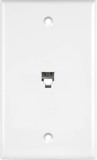[615624466561] MODULAR WALL JACK (RJ11) WHITE RJ22 - WJ-64-W