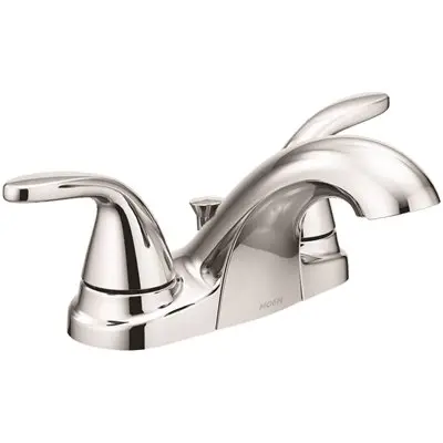 [026508271759] MOEN ADLER 4" CENTERSET 2-HANDLE LOW-ARC BATHROOM FAUCET IN CHROME ...