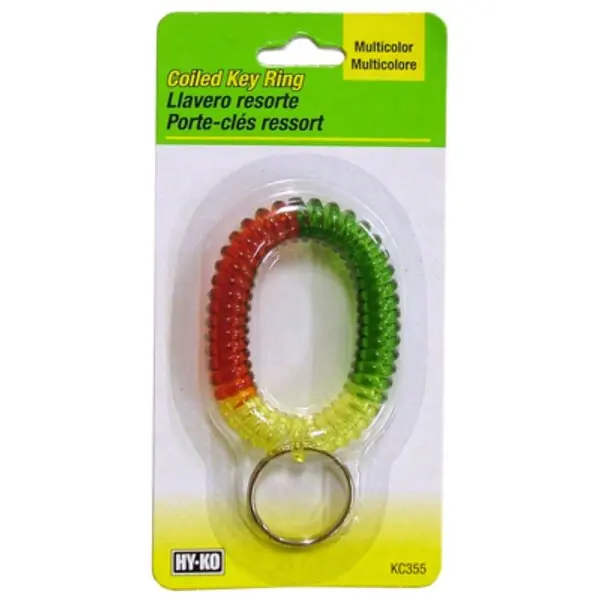 [029069752354] MULTICOLOR COILED KEY RING HY-KO - KC355