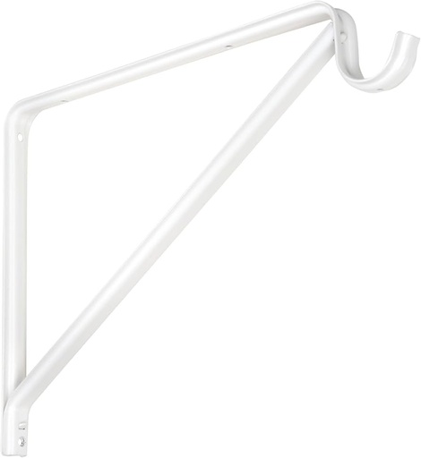 [038613170476] NATIONAL HARDWARE SHELF & ROD BRACKET WHITE - N224-501