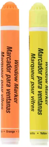 [029069406165] NEON WINDOW MARKER ORANGE/YELLOW HY-KO - 40616