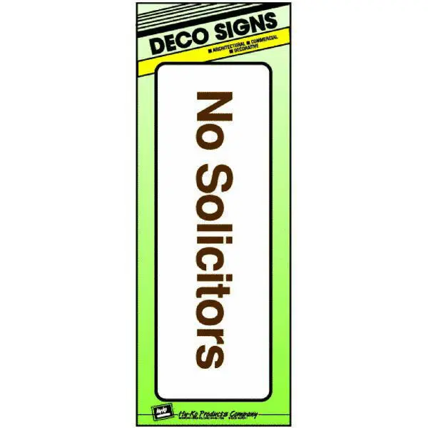 [029069030209] NO SOLICITORS SIGN 3" X 9" HY-KO - D-0
