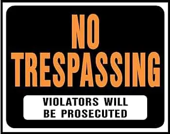 [029069001049] NO TRESPASSING SIGN 15" X 19" HY-KO - SP104