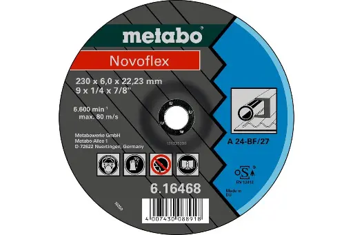 [4007430434005] NOVOFLEX 115 X 6.0 X 22.2 STEEL GRINDING DISC METABO - 616460000
