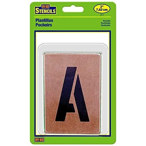 [029069106850] NUMBER AND LETTER 3" STENCIL SET HY-KO - ST-3