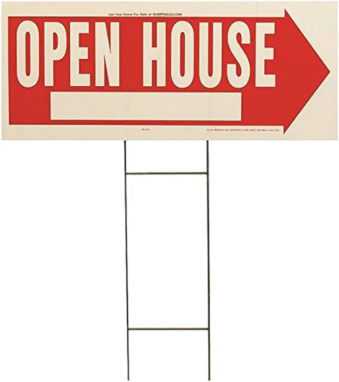 [084100006117] OPEN HOUSE SIGN 10" X 24" HY-KO - RS-803