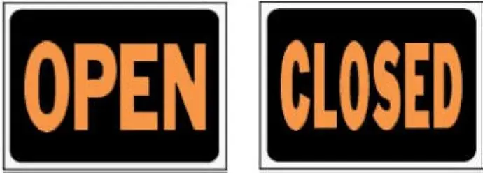 [029069200411] OPEN/CLOSE REVERSIBLE SIGN 12" X 9" HY-KO - 3045