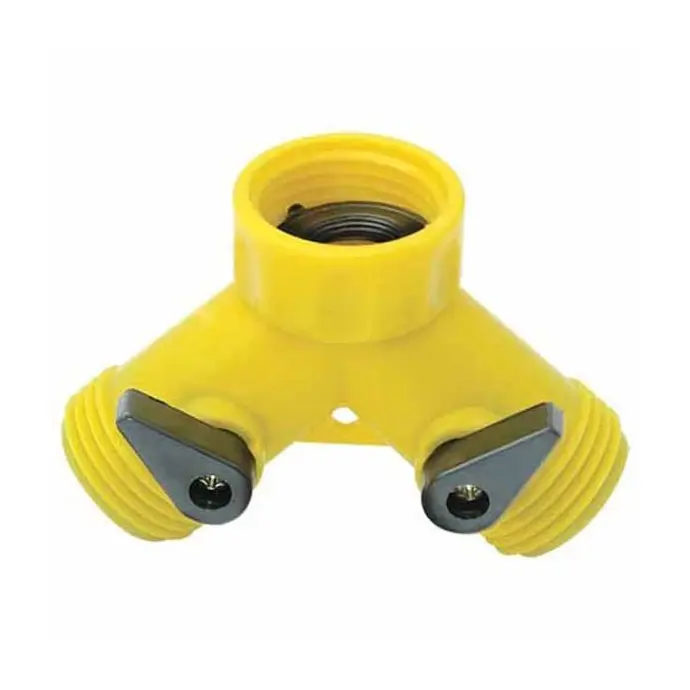 [091712701354] PLASTIC Y CONNECTOR W/TWO SHUT OFFS - 70135