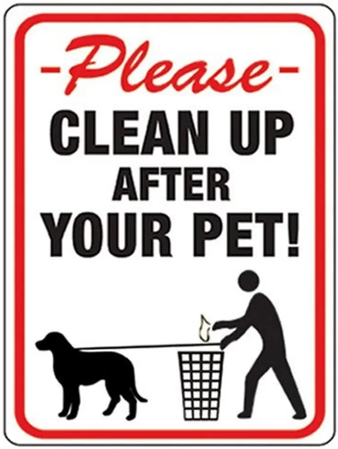 [029069206178] PLEASE CLEAN UP AFTER YOUR PET SIGN 8.5" X 12" HY-KO - 20617