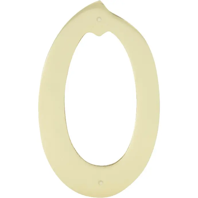 [029069200909] POLISHED BRASS 4" HOUSE NUMBER 0 HY-KO - BR-40/0