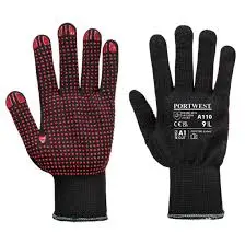[5036108293377] POLKA DOT GLOVE BLACK LARGE PORTWEST - A110BKRL