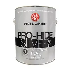 [035777331231] PRATT & LAMBER PRO-HIDE SILVER INTERIOR LATEX FLAT PAINT PASTEL BASE 5 GAL - 0000Z5381-20