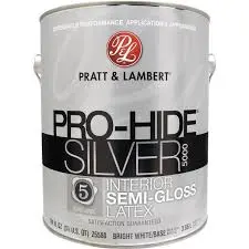 [035777350393] PRATT & LAMBER PRO-HIDE SILVER INTERIOR LATEX PAINT EGGSHELL BRIGHT WHITE BASE 1 GAL - 0000Z5480