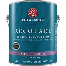 [035777574980] PRATT& LAMBERT ACCOLADE EXTERIOR LATEX PAINT FLAT SUPER ONE COAT WHITE