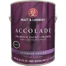 [035777336137] PRATT& LAMBERT ACCOLADE INTERIOR LATEX PAINT FLAT NEUTRAL BASE 1GAL