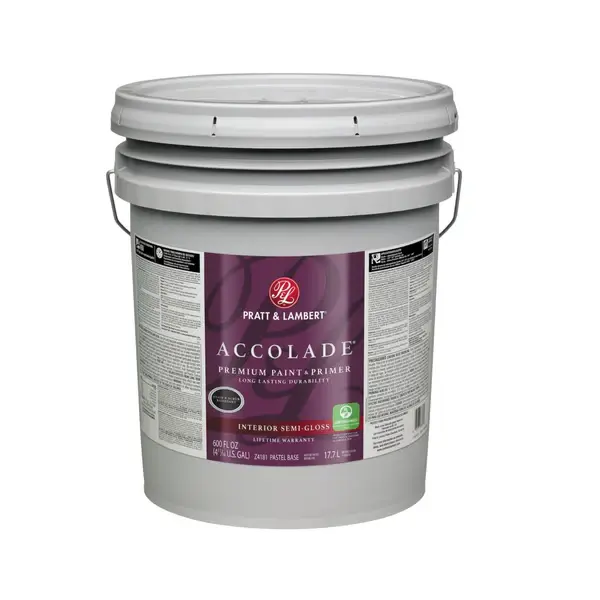 [035777338179] PRATT& LAMBERT ACCOLADE LATEX INTERIOR SEMI-GLOSS PASTEL BASE PAINT 5 GAL - 0000Z4181-20