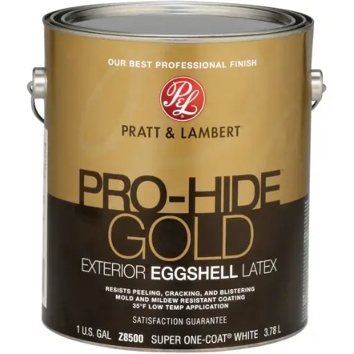 [0744815859216] PRATT& LAMBERT PRO-HIDE GOLD EXTERIOR LATEX PAINT EGGSHELL BASE 2 1 GAL - 0000Z8592-16