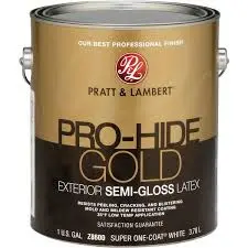 [744815869116] PRATT& LAMBERT PRO-HIDE GOLD EXTERIOR LATEX SEMI-GLOSS WHITE BASE 1 GAL - 0000Z8691-16