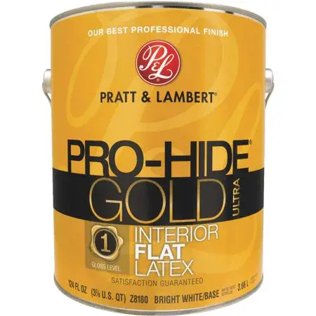 [035777167243] PRATT& LAMBERT PRO-HIDE GOLD ULTRA INTERIOR LATEX PAINT BRIGHT WHITE BASE 1 GAL - 0000Z8180-16