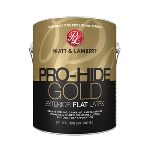 [4815849293] PRATT& LAMBERT PRO-HIDE GOLD Z8491-16 EXTERIOR FLAT WHITE PAINT 1GAL - 0000Z8491-16