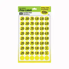 [029069301033] PRICE LABEL BLACK LEGEND YELLOW BACKGROUND HY-KO - 30103
