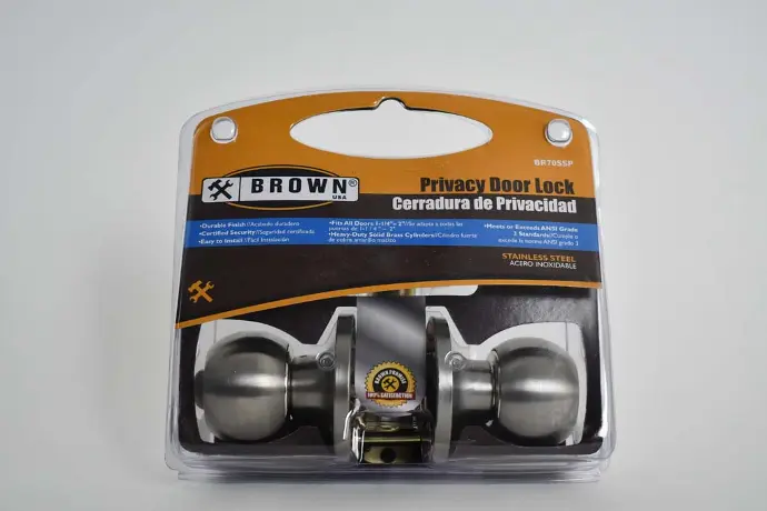 [638110004030] PRIVACY DOOR LOCK STAINLESS STEEL BROWN USA - BR70SSPT