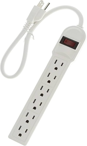 [7453021108270] GO GREEN SURGE PROTECTOR 6-OUTLET WHITE MP6X - GG16103MS