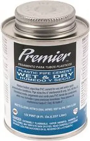 [076335453057] Premier Wet & Dry PVC Cement - 1/2 Pt - 451305