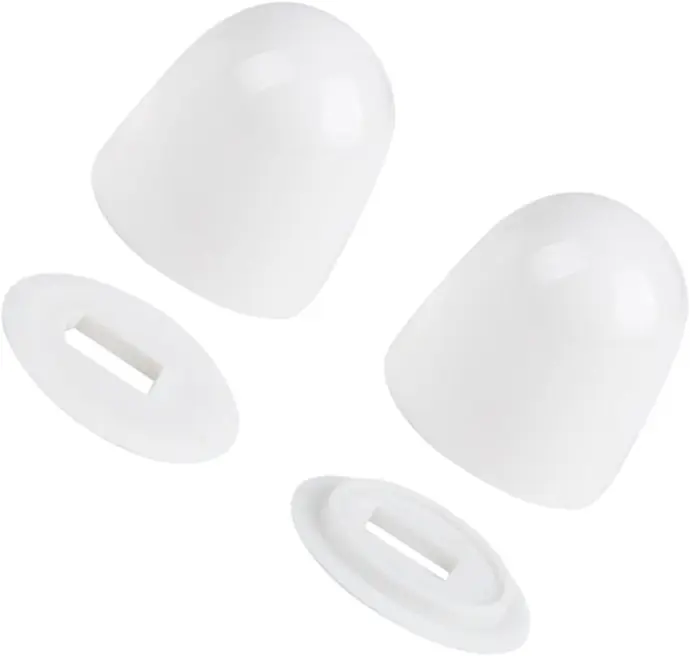 [638110011403] R WHITE TOILET SCREW CAPS PAIR BROWN USA - BRTC001
