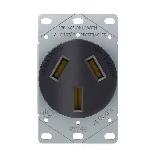 [032664005893] RANGE FLUSH OUTLET 50A/250V 32B - COOPER WIRING DEVICE - AH32BK-F