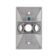 [835243006638] RECTANGULAR LAMPHOLDER 1GANG RASIED WEATHERPROOF COVER GRAY 2-78/ X 4-5/8