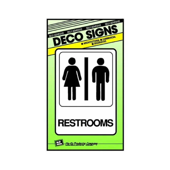 [029069020774] RESTROOMS SIGN 5" X 7" HY-KO - D-23
