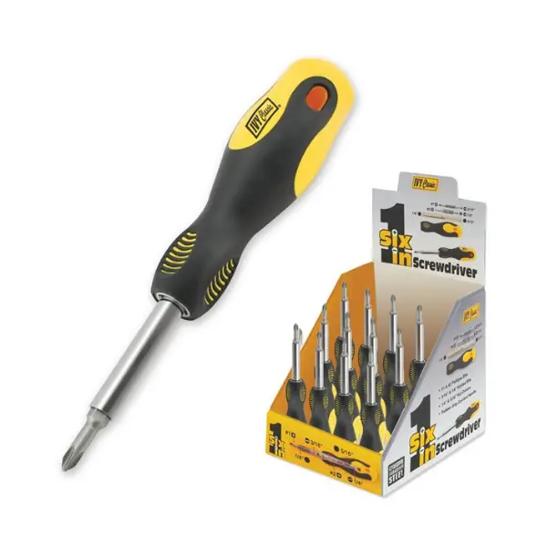 [738226170640] SCREWDRIVER RUBBER GRIP IVY CLASSIC 6 IN 1