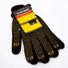 [7453038428255] GLOVES NON-SLIP BLACK KNOTTED / 7A010-2143-BK..LOT: SFR0409 
