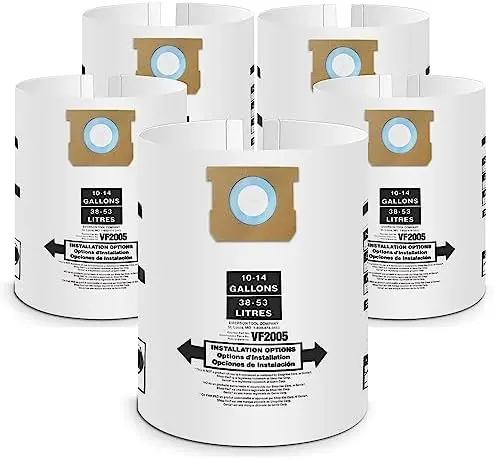 [026282906724] SHOP VAC TYPE H COLL BAG-PAPER 10-14 GAL CUT CASE - 9067233