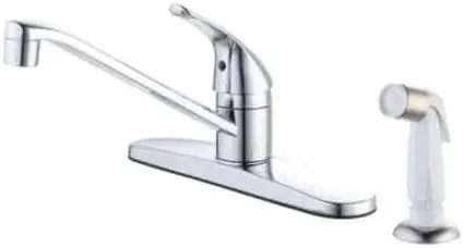 [8938529884073] SINGLE HANDLE STANDARD KITCHEN FAUCET CHROME GLACIER BAY 1.8 GPM