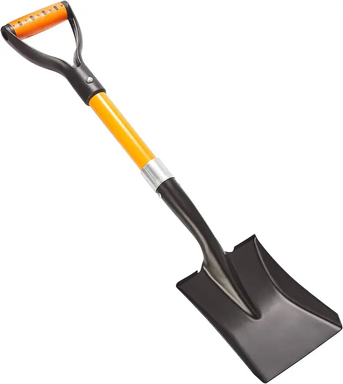 [7705059170881] SQUARE SHAPED SHOVEL SHORT 1KG HEAD, WOODEN HANDLE WITH PLASTIC D-GRIP ABRACOL - PC81S