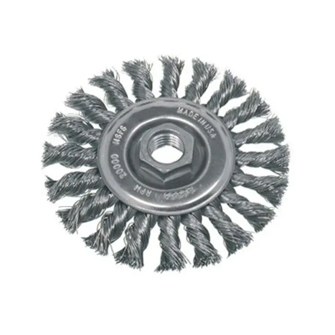 [7705059127847] STEEL KNOTTED WIRE BRUSH WHEEL 4" X .5MM DARIX - DX765