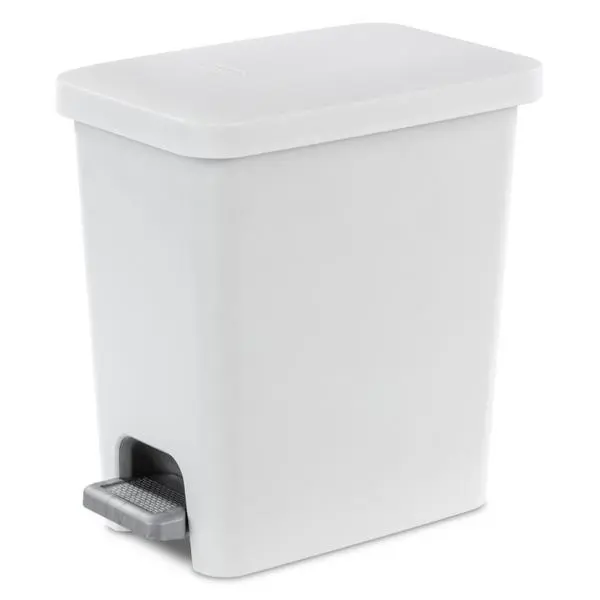[073149106186] STERILITE STEP-ON WASTEBASKET 2.7GAL WHITE