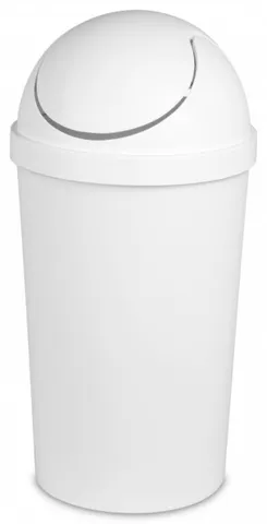 [073149108685] STERILITE SWING TOP GARBAGE CAN 40LIT WHITE - 40L