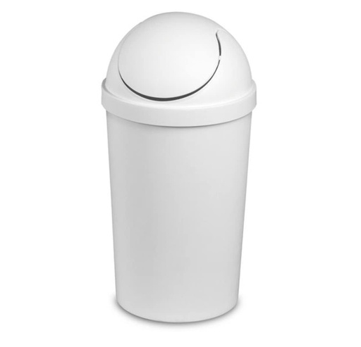 [73149108388] STERILITE WASTE BASKET SWING TOP 12 QT WHITE
