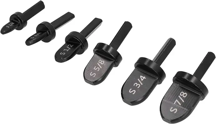 [X002WHL8FV] SWAGING TOOL DRILL BIT SET, HVAC 6PCS PRO MANUAL COPPER PIPE TRIANGULAR HANDLE 7/8" - 1/4" BIT - X002WHL8FV
