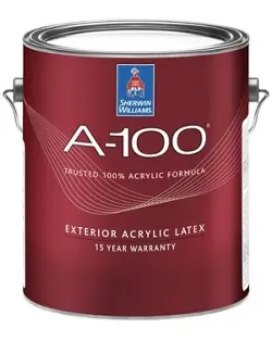 [035777781333] Sherwin Williams A-100 Exterior Acrylic Latex Paint Flat Extra White 6403-89151 - Gal