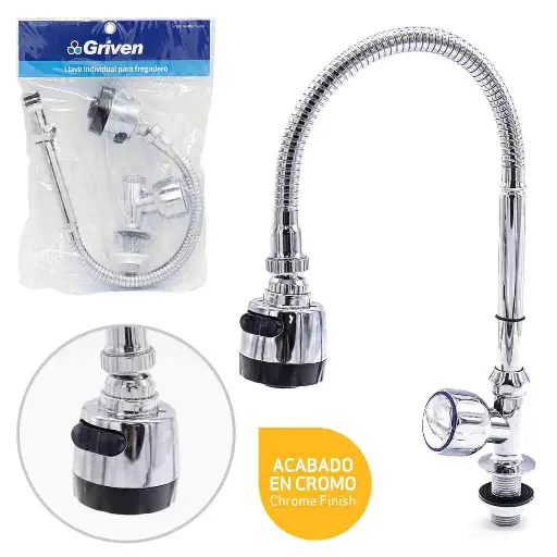 [7453078542973] Single kitchen  faucet flexible A367-15046-B