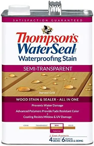 [032053428210] THOMPSON WATERPROOFING STAIN SEMI-TRANSPARENT MAPLE BROWN GAL - TH042821-16
