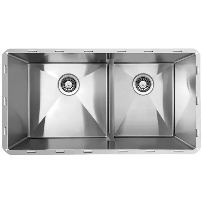 [TZRS43264] TOPZERO SEAMLESS EDGE BAR SINK 60/40 SPLIT DOUBLE BOWL SINK 31" X 16" X 10" VERONA - TZRS432