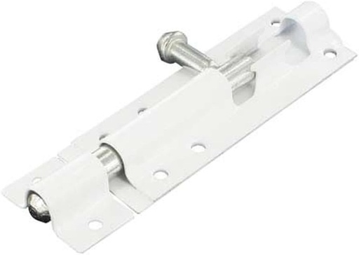 [17705059205938] TOWER BOLT WHITE ZINC 4" WITH SCREW - DX143