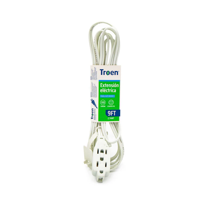 [7453010094119] TROEN WHITE EXTENSION CORD 9FT - 7A136-F0601-9FT